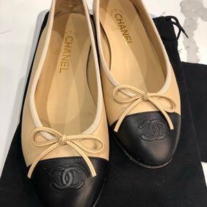 Chanel lambskin ballerina flats